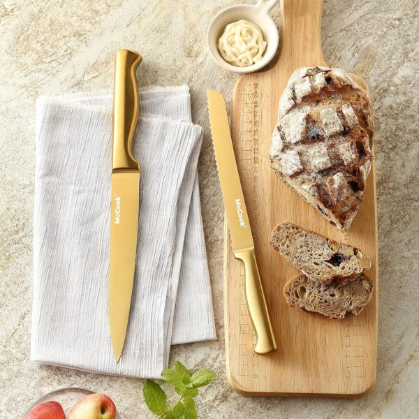 McCook® Knife Sets, Golden Titanium Stainless Steel Kitchen Knife
